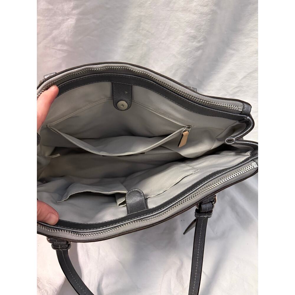 Coach Peyton Jordan Double Zip Carryall Gray Purse GS - Picture 7 of 8